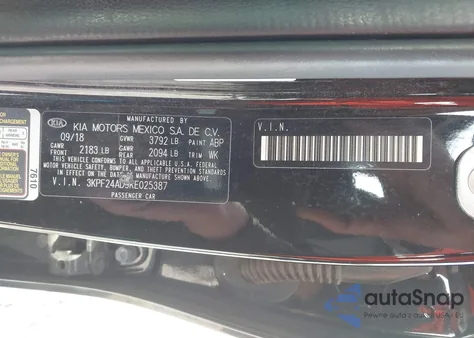 2019 Kia Forte Lxs from USA, damaged, VIN 3KPF24AD9KE025387